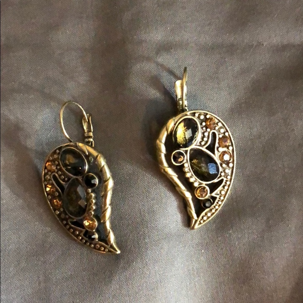 Gold and stone earrings